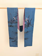 Load image into Gallery viewer, Silk Kimono Scarf - Blue with Colourful Flowers
