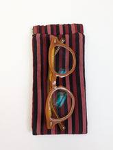 Load image into Gallery viewer, Red and black stripe glasses case
