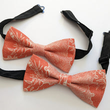 Load image into Gallery viewer, Silk Bow Tie - Pink orange bamboo
