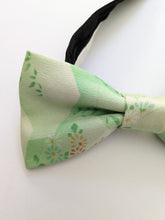 Load image into Gallery viewer, Silk Bow Tie - Green floral
